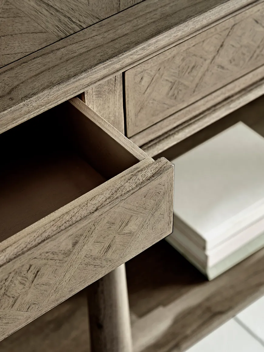 Geometric Parquet Console Table