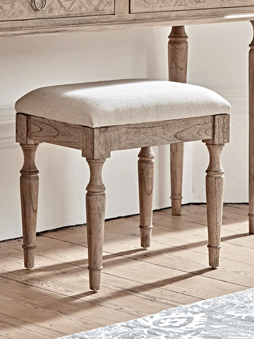 Geometric Parquet Dressing Table Stool