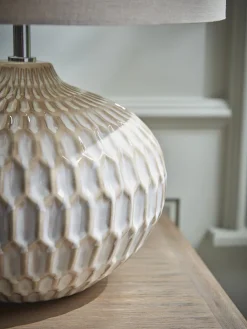 Geometric Textured Table Lamp - Neutral