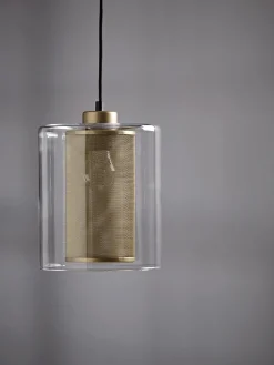 Glass & Brass Mesh Pendant