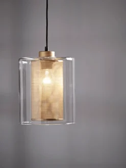 Glass & Brass Mesh Pendant