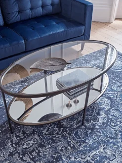 Glass Display Coffee Table - Aged Bronze