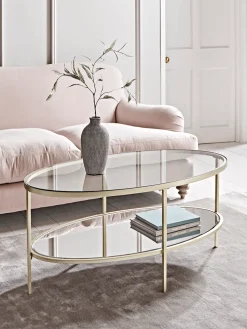 Glass Display Coffee Table - Soft Gold