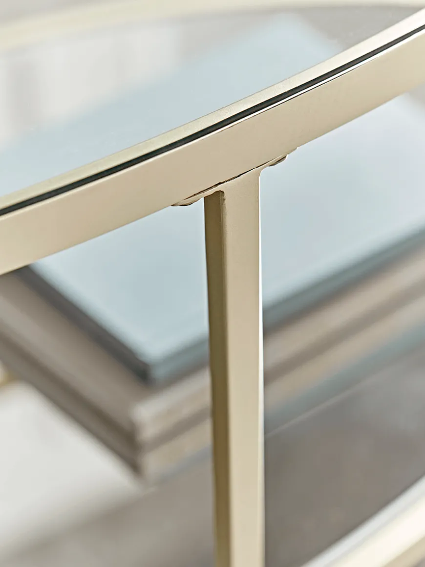 Glass Display Coffee Table - Soft Gold