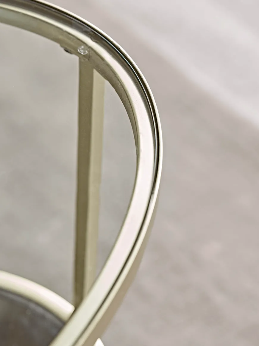 Glass Display Coffee Table - Soft Gold