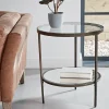 Glass Display Side Table - Aged Bronze