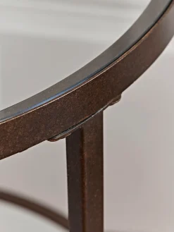 Glass Display Side Table - Aged Bronze