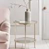 Glass Display Side Table - Soft Gold