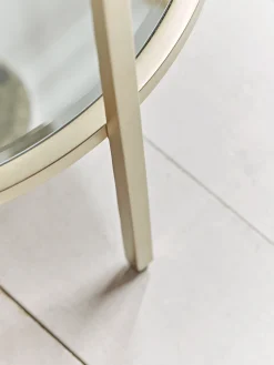 Glass Display Side Table - Soft Gold