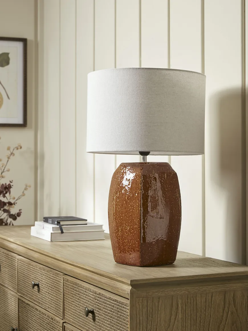 Glazed Burnt Orange Table Lamp