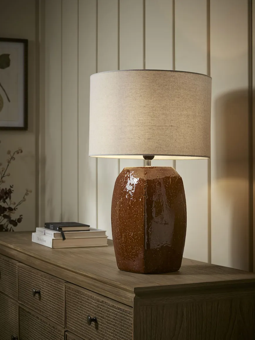 Glazed Burnt Orange Table Lamp