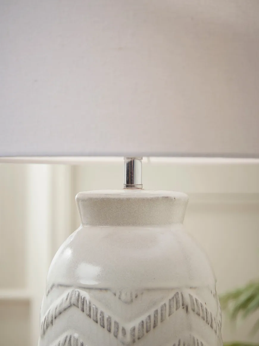 Glazed Chevron Table Lamp