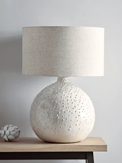 Glazed Dots Table Lamp - White