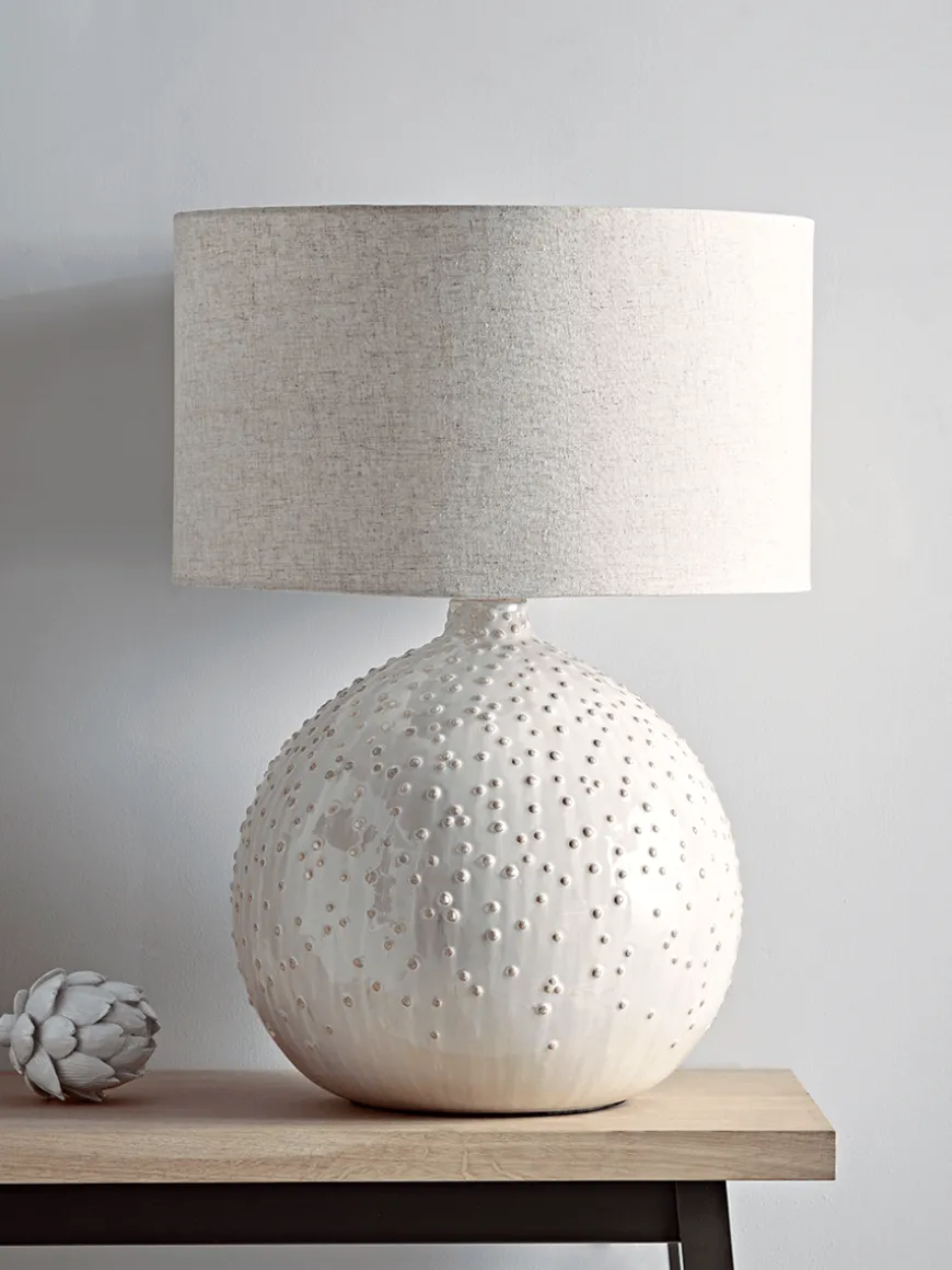 Glazed Dots Table Lamp - White