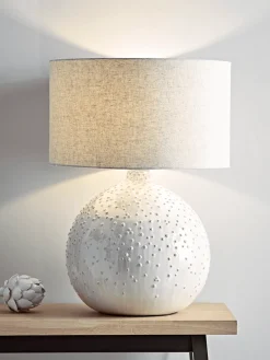 Glazed Dots Table Lamp - White
