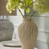 Glazed Ribbed Vase