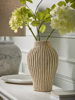 Glazed Ribbed Vase