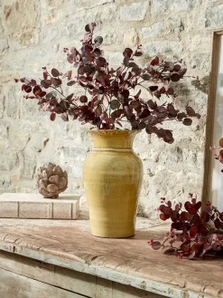 Glazed Urn Vase - Ochre