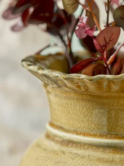 Glazed Urn Vase - Ochre