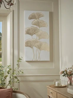 Golden Gingko Leaf Canvas