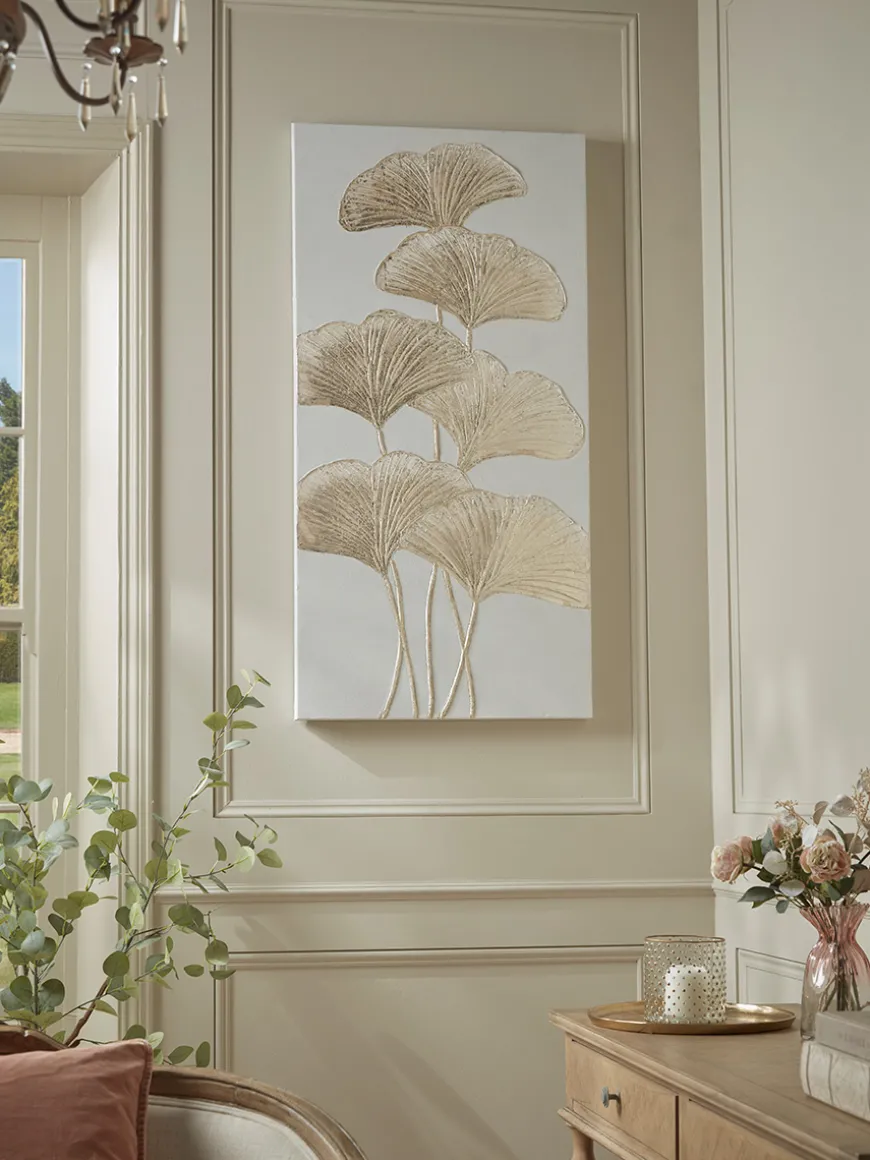 Golden Gingko Leaf Canvas