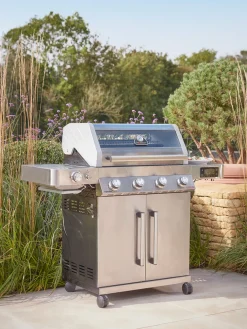 Gourmet Gas & Charcoal Stainless Steel BBQ - 4 Burner