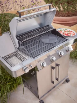 Gourmet Gas & Charcoal Stainless Steel BBQ - 4 Burner