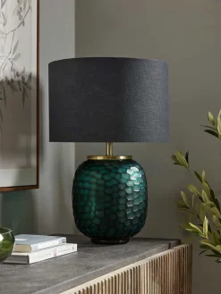 Green Cut Glass Table lamp