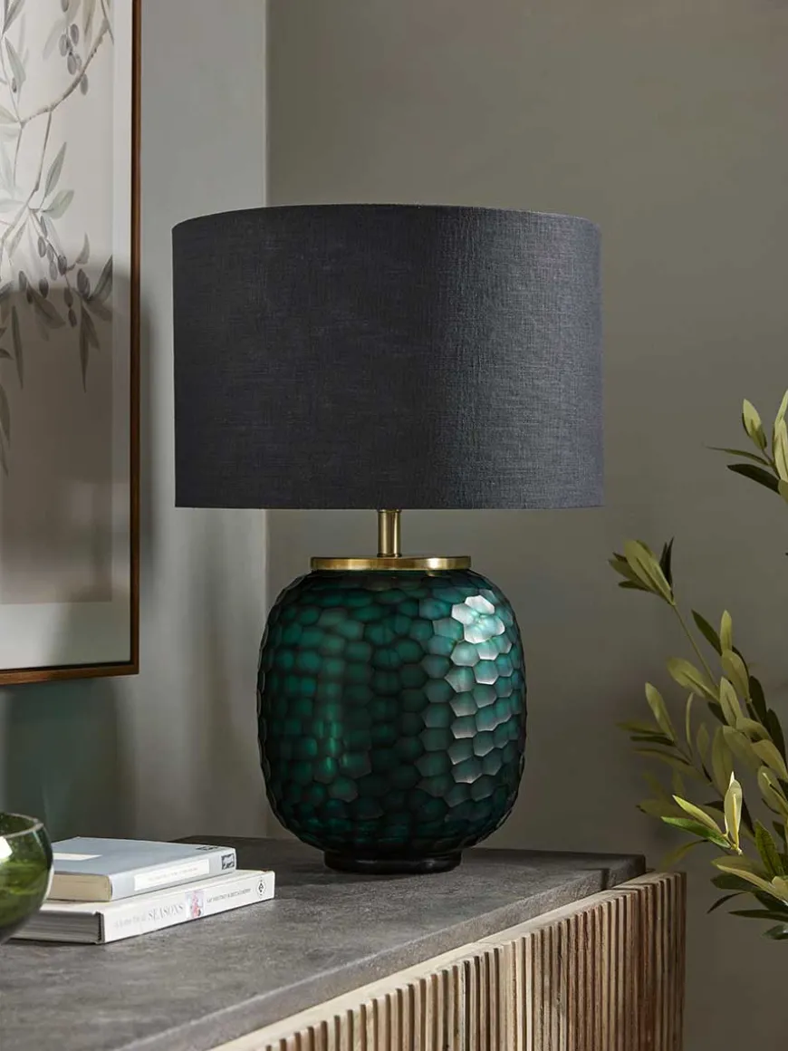 Green Cut Glass Table lamp