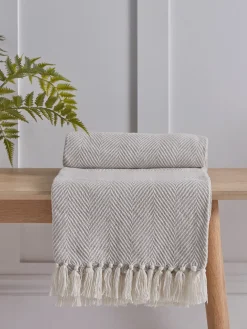Grey Chevron Throw
