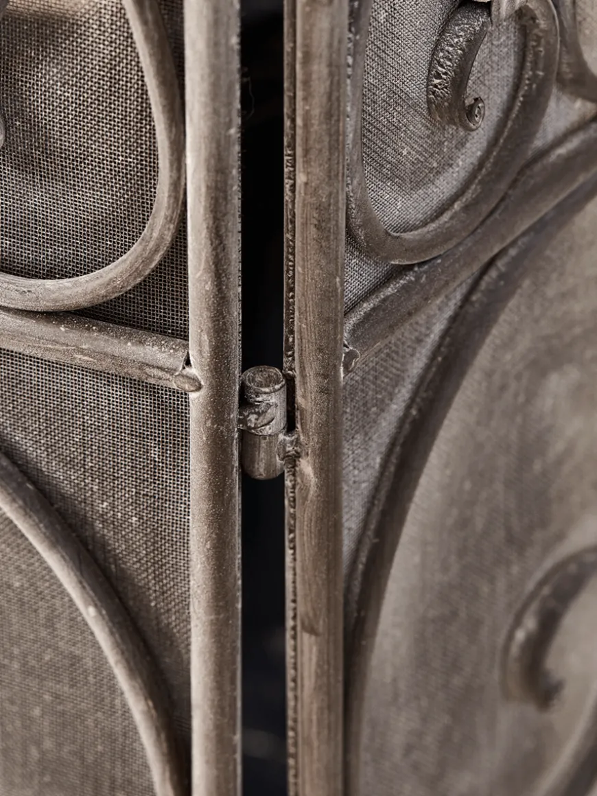 Grey Metal Fire Screen
