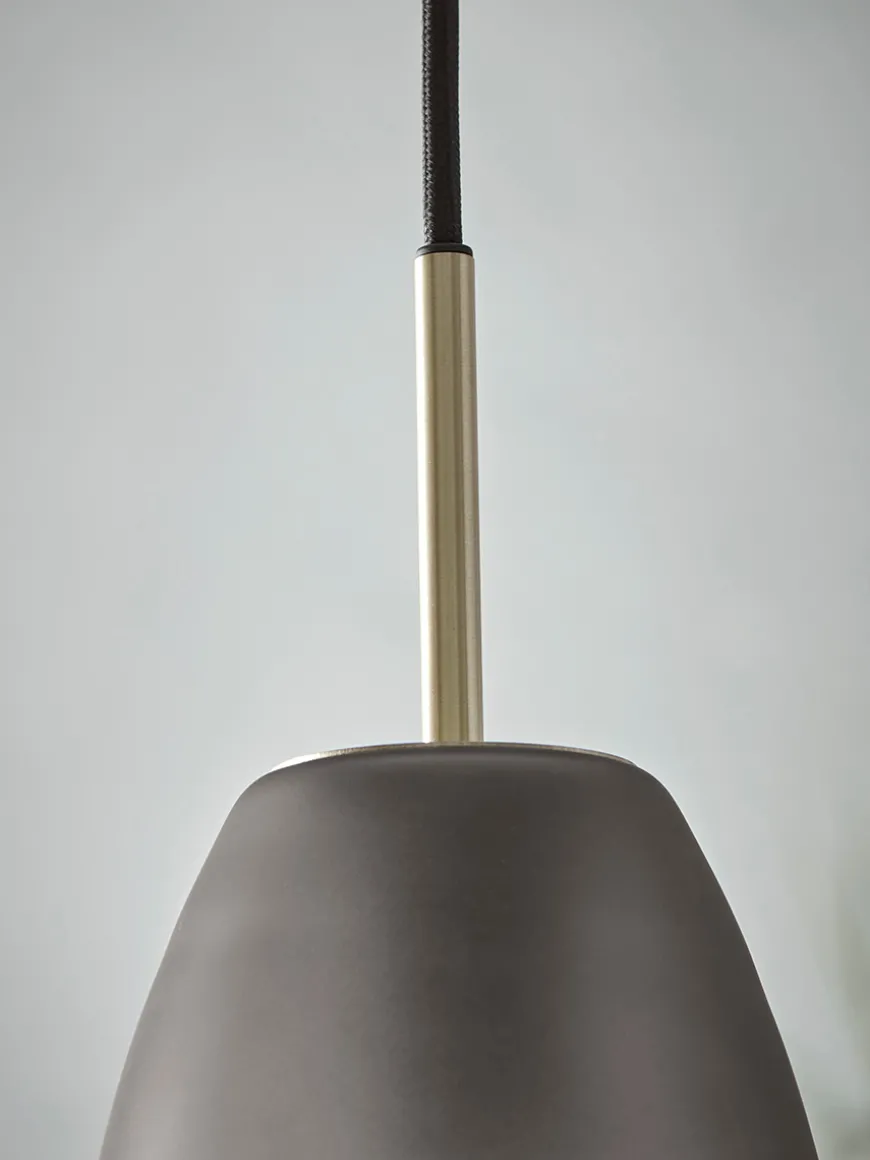 Grey Ombre Frosted Glass Pendant