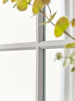 Grey Panelled Window Mirror