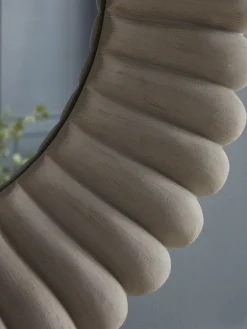 Grey Scalloped Mirror