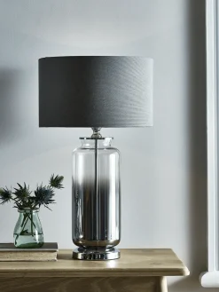 Grey Smoked Glass Table Lamp