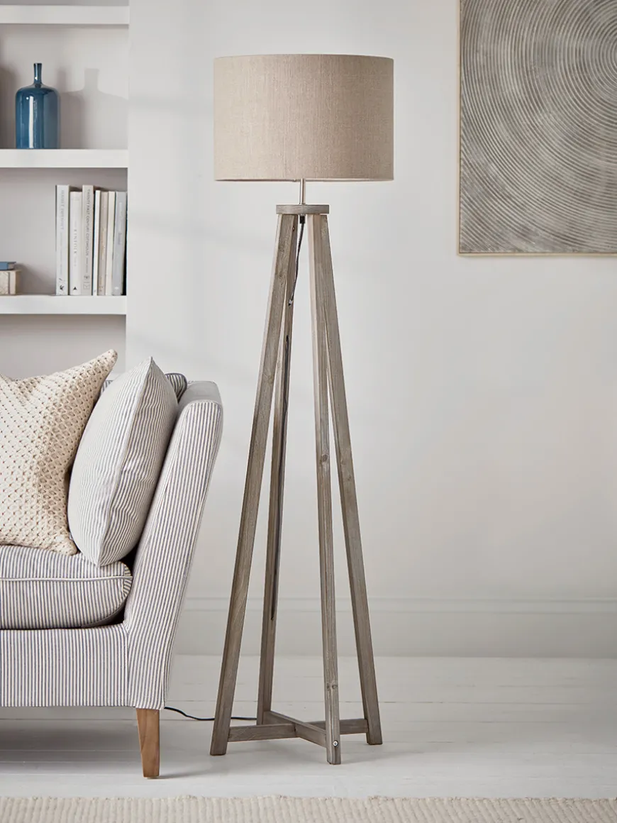 Grey Washed Floor Lamp