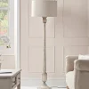 Grey Washed Turned Floor Lamp
