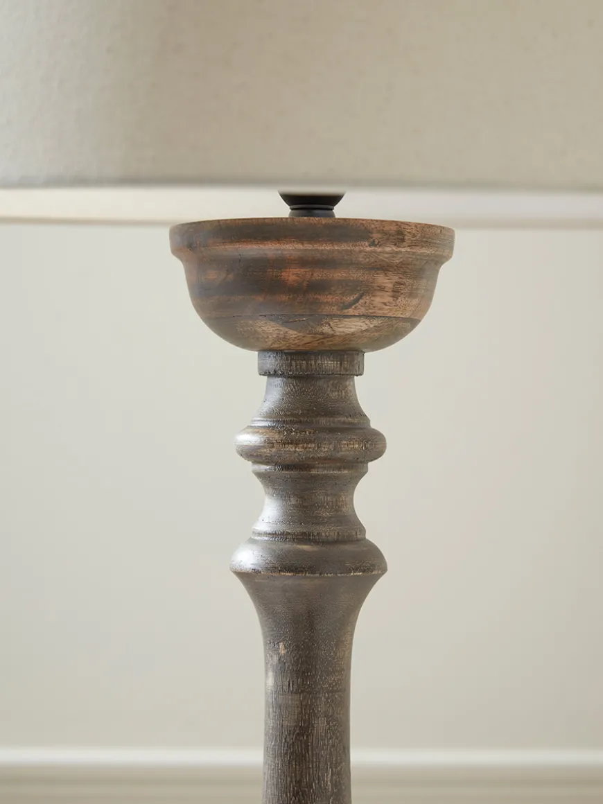 Greywash Turned Floor Lamp