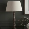 Greywash Turned Table Lamp