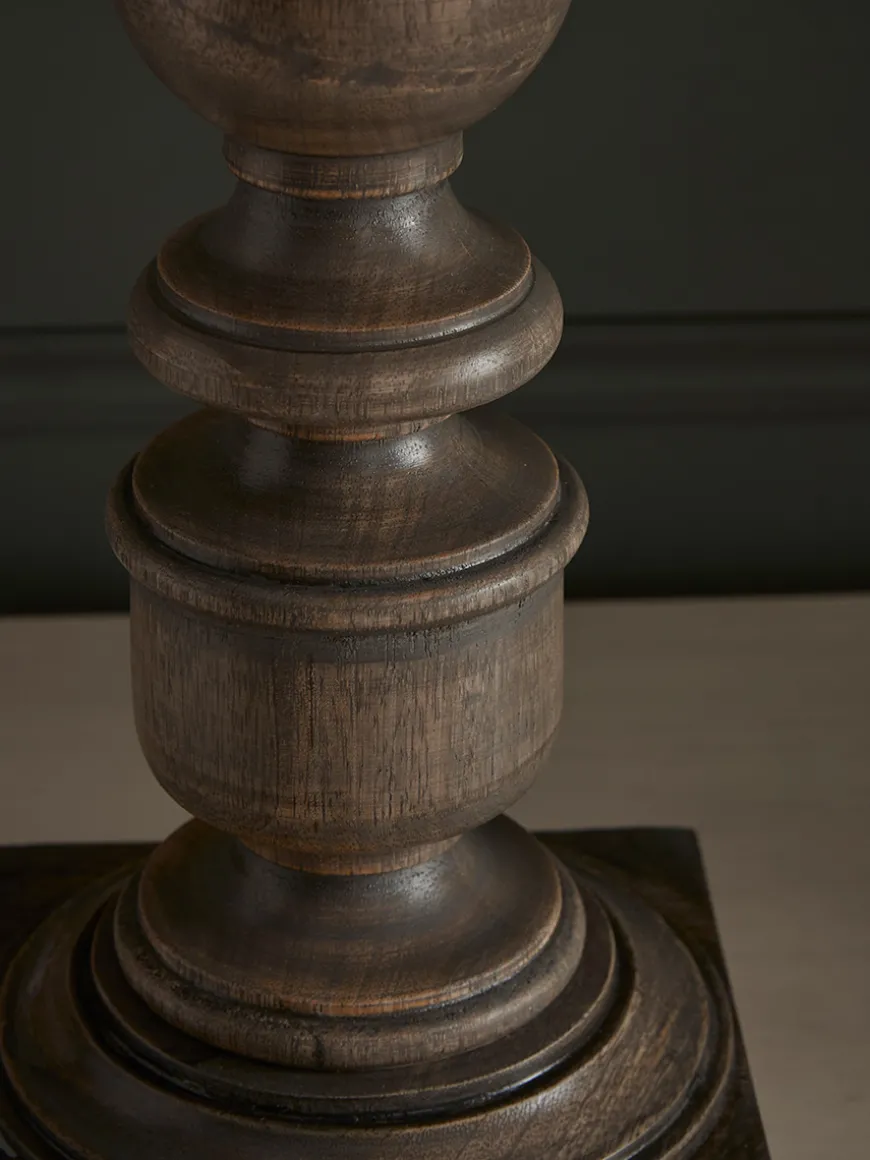 Greywash Turned Table Lamp