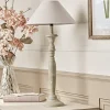 Greywashed Turned Table Lamp