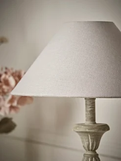Greywashed Turned Table Lamp