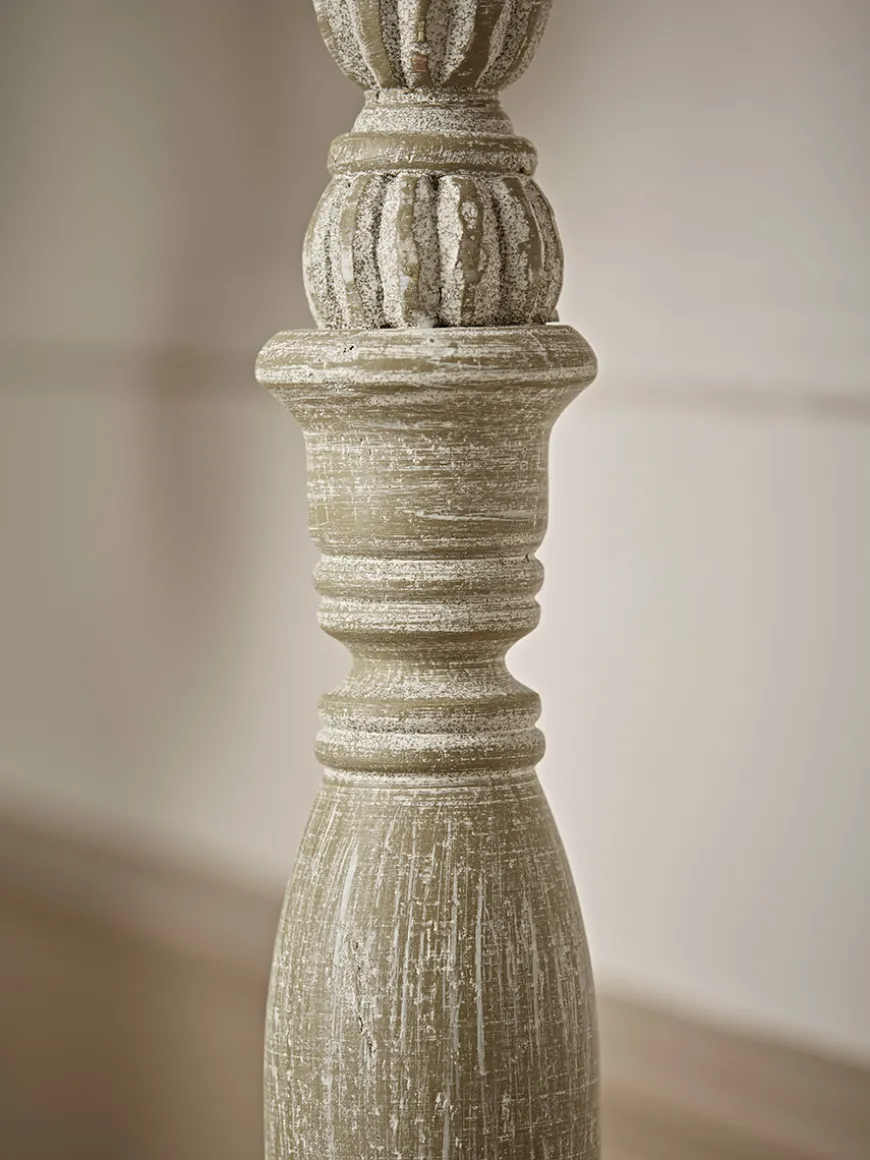 Greywashed Turned Table Lamp
