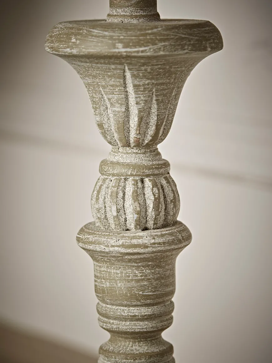 Greywashed Turned Table Lamp