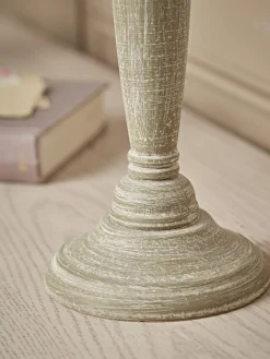Greywashed Turned Table Lamp