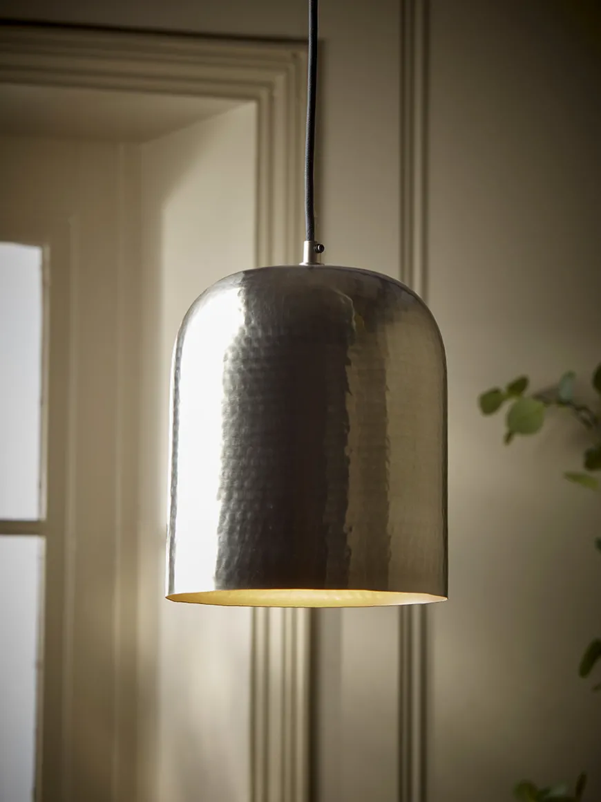 Hammered Antique Brass Pendant