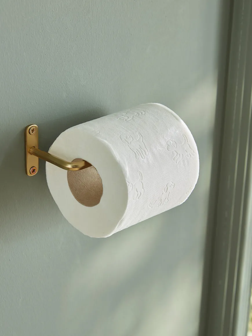 Hammered Brass Loo Roll Holder