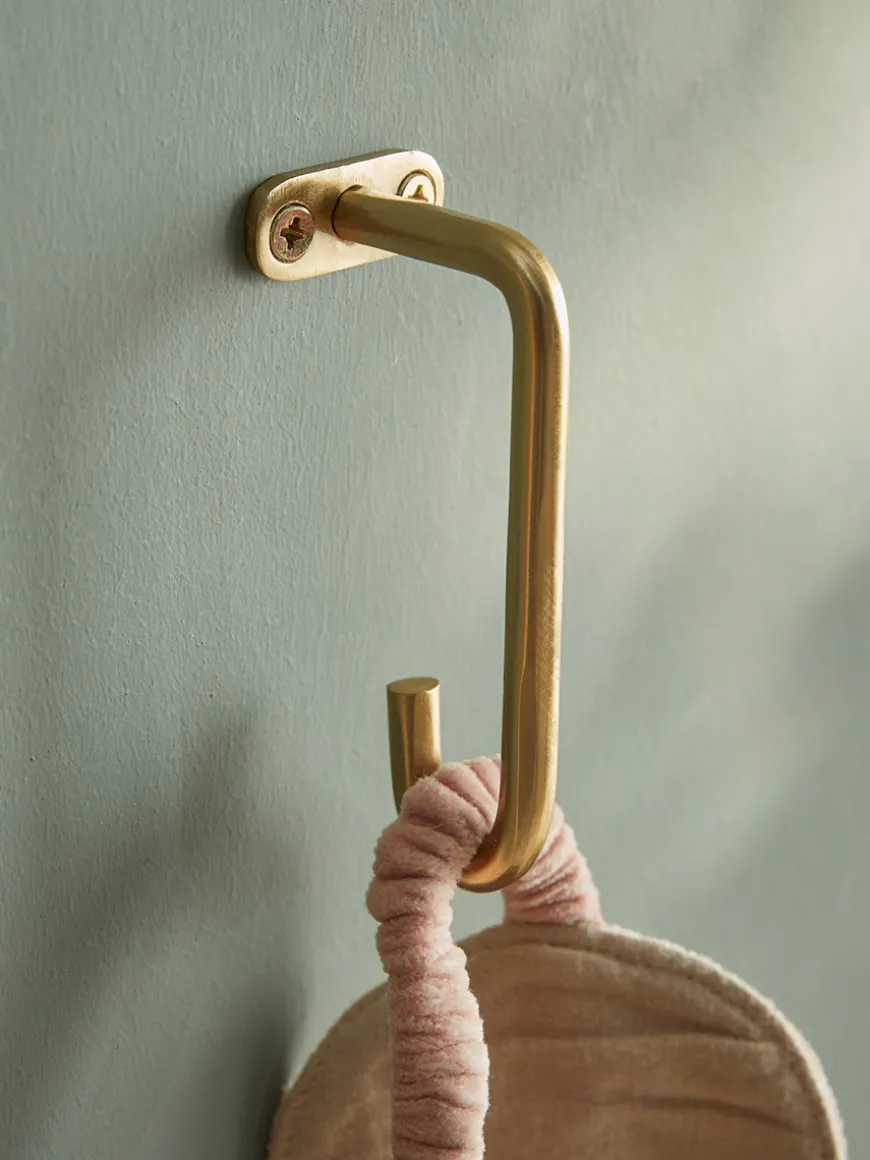 Hammered Brass Single Hook