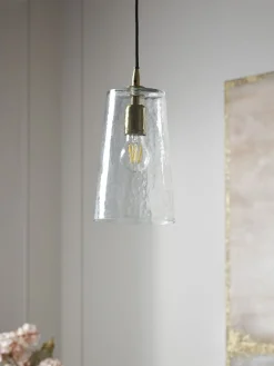 Hammered Glass Cone Pendant
