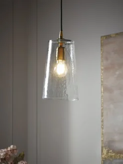 Hammered Glass Cone Pendant